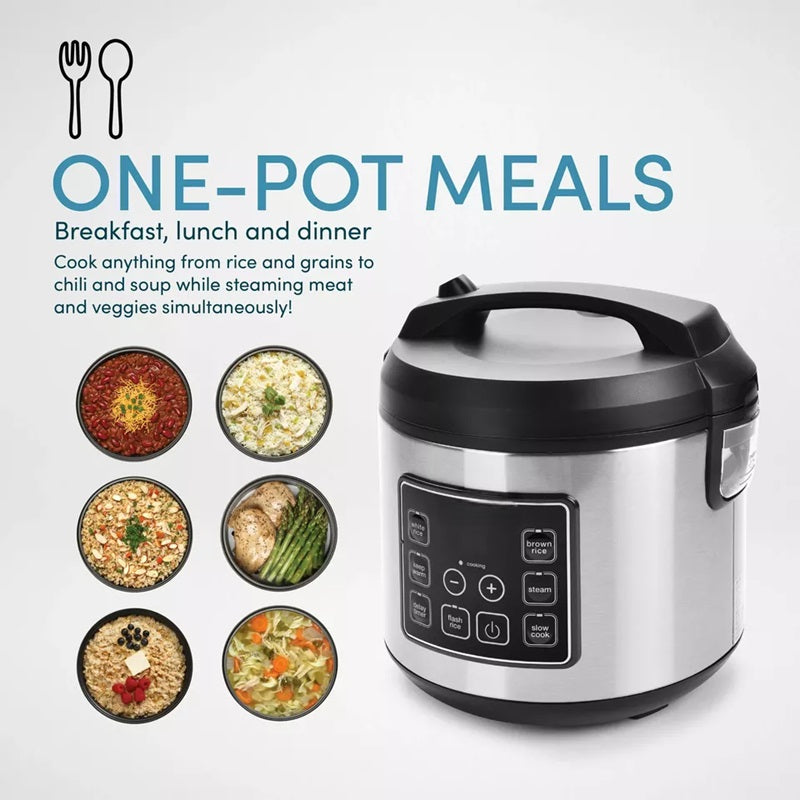 Arrocera digital de 20 tazas con múltiples funciones