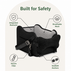 Asiento de coche para perros con malla transpirable y arnés de seguridad