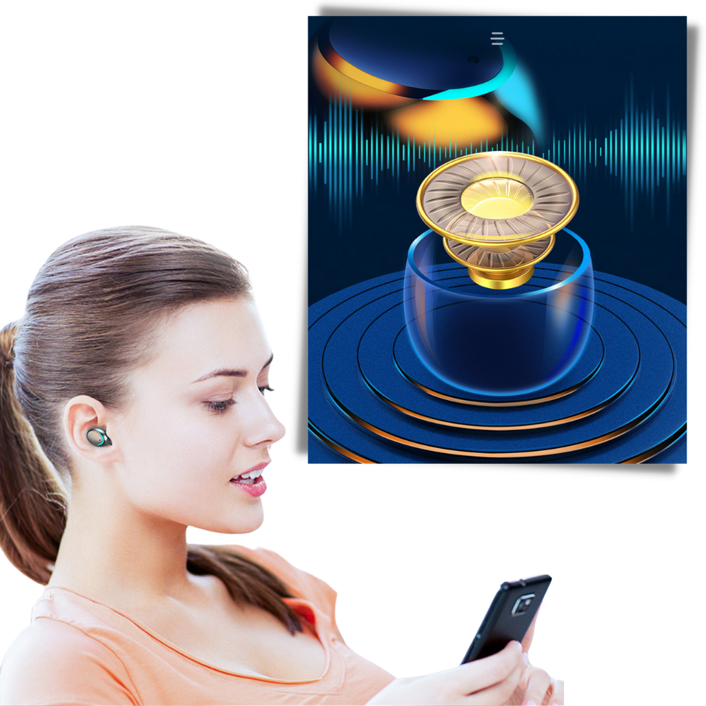Auriculares Bluetooth con estuche de carga recargable