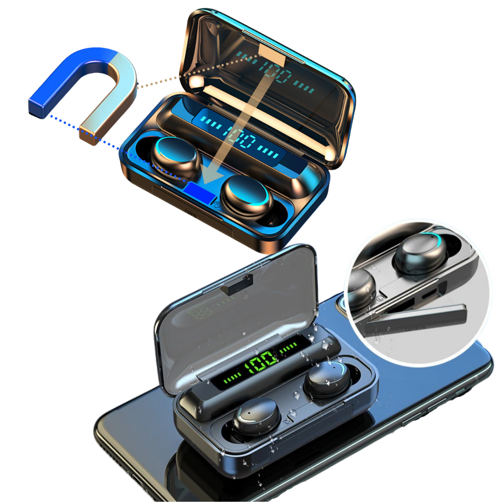 Auriculares Bluetooth con estuche de carga recargable