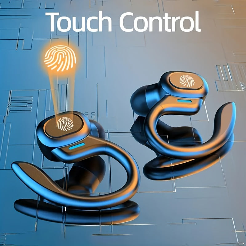 Auriculares Bluetooth impermeables con ajuste ergonómico y control táctil para deportistas