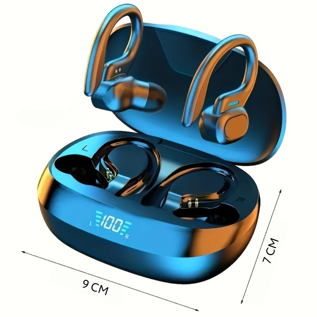 Auriculares Bluetooth impermeables con ajuste ergonómico y control táctil para deportistas