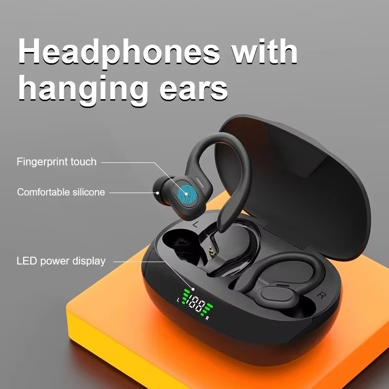 Auriculares inalámbricos deportivos SP16 con gancho de oreja, resistentes al agua y sonido HiFi estéreo