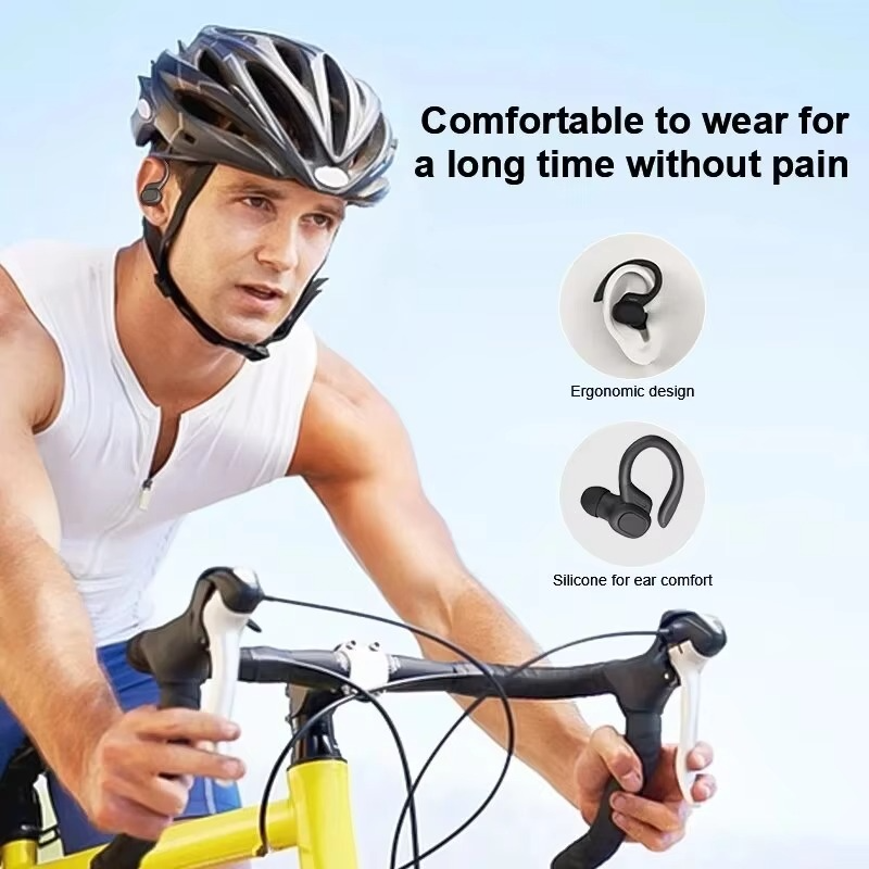 Auriculares inalámbricos deportivos SP16 con gancho de oreja, resistentes al agua y sonido HiFi estéreo