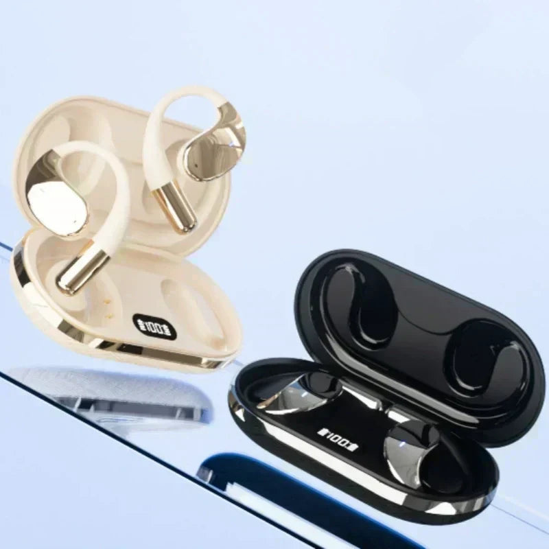 Auriculares inalámbricos de oído abierto con pantalla LED