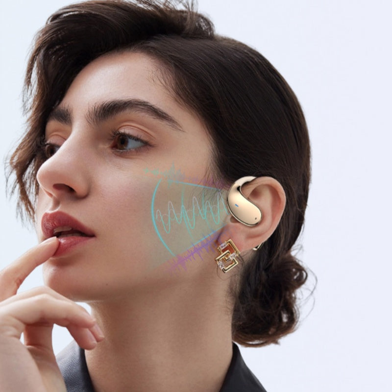 Auriculares inalámbricos de oído abierto con pantalla LED