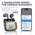 Auriculares de traducción en tiempo real con pantalla táctil y cancelación de ruido
