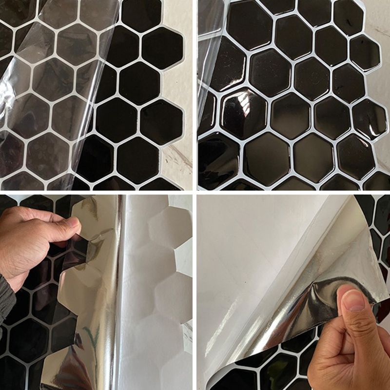 Azulejos adhesivos hexagonales de vinilo resistentes a grasa para cocina