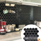 Azulejos adhesivos hexagonales de vinilo resistentes a grasa para cocina