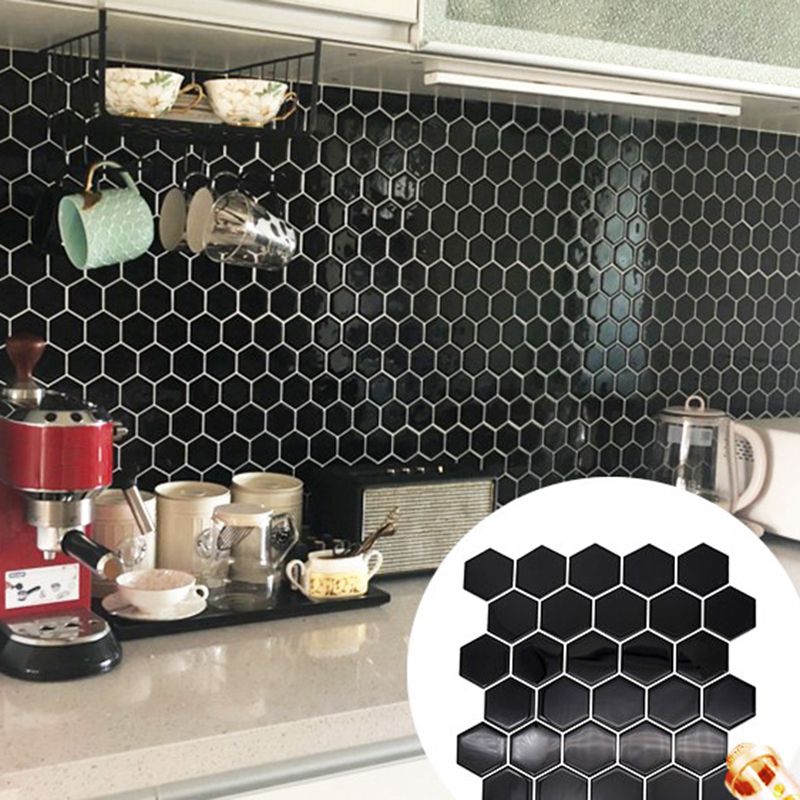 Azulejos adhesivos hexagonales de vinilo resistentes a grasa para cocina