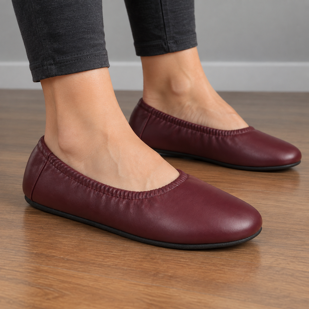 Bailarinas burdeos para mujer sin cordones ORNISHOP