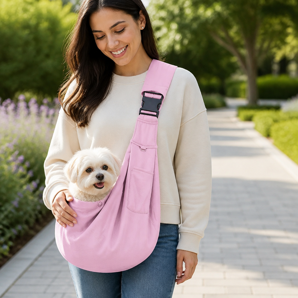 Bandolera ergonómica manos libres para transportar mascotas (hasta 6,5 kg)