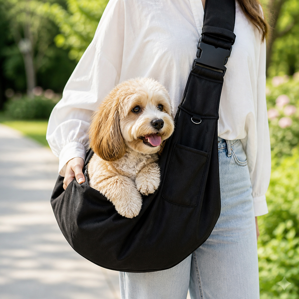 Bandolera ergonómica manos libres para transportar mascotas (hasta 6,5 kg)