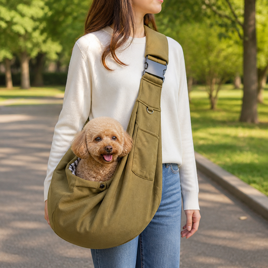 Bandolera ergonómica manos libres para transportar mascotas (hasta 6,5 kg)