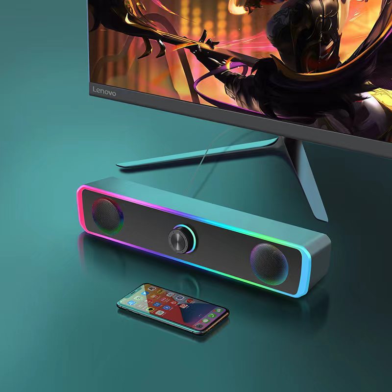 Barra de sonido con altavoz y LED RGB