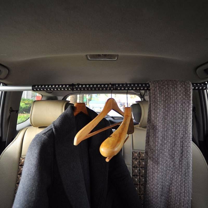 Barra extensible para colgar ropa en el coche, 89–99 cm, capacidad 13,6 kg