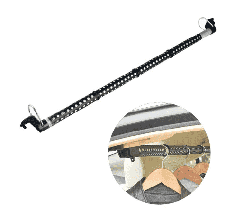 Barra extensible para colgar ropa en el coche, 89–99 cm, capacidad 13,6 kg