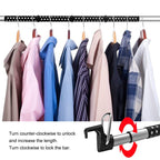 Barra extensible para colgar ropa en el coche, 89–99 cm, capacidad 13,6 kg