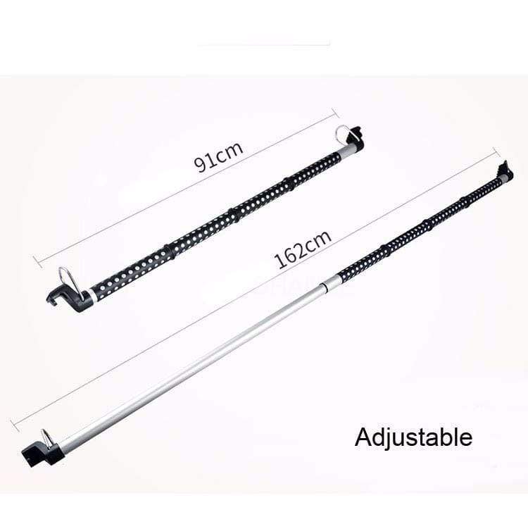 Barra extensible para colgar ropa en el coche, 89–99 cm, capacidad 13,6 kg
