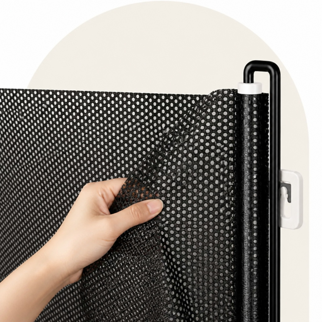 Barrera de seguridad retráctil y plegable sin taladrar (hasta 125 cm)