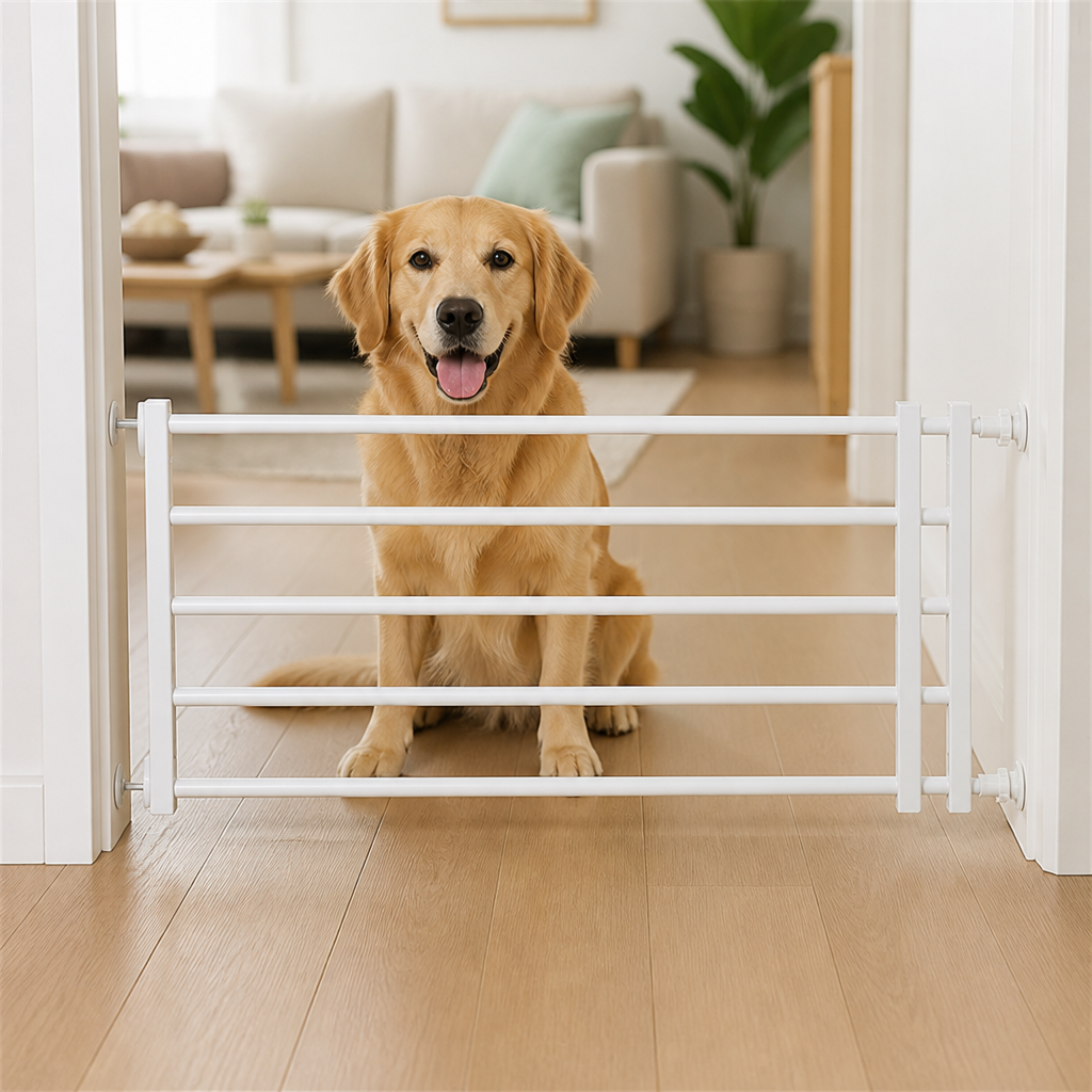 Barrera retráctil para perros sin taladrar (ancho ajustable)