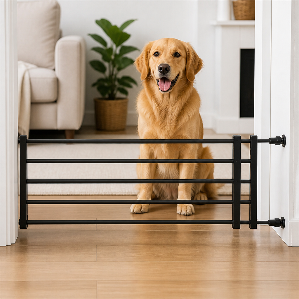 Barrera retráctil para perros sin taladrar (ancho ajustable)
