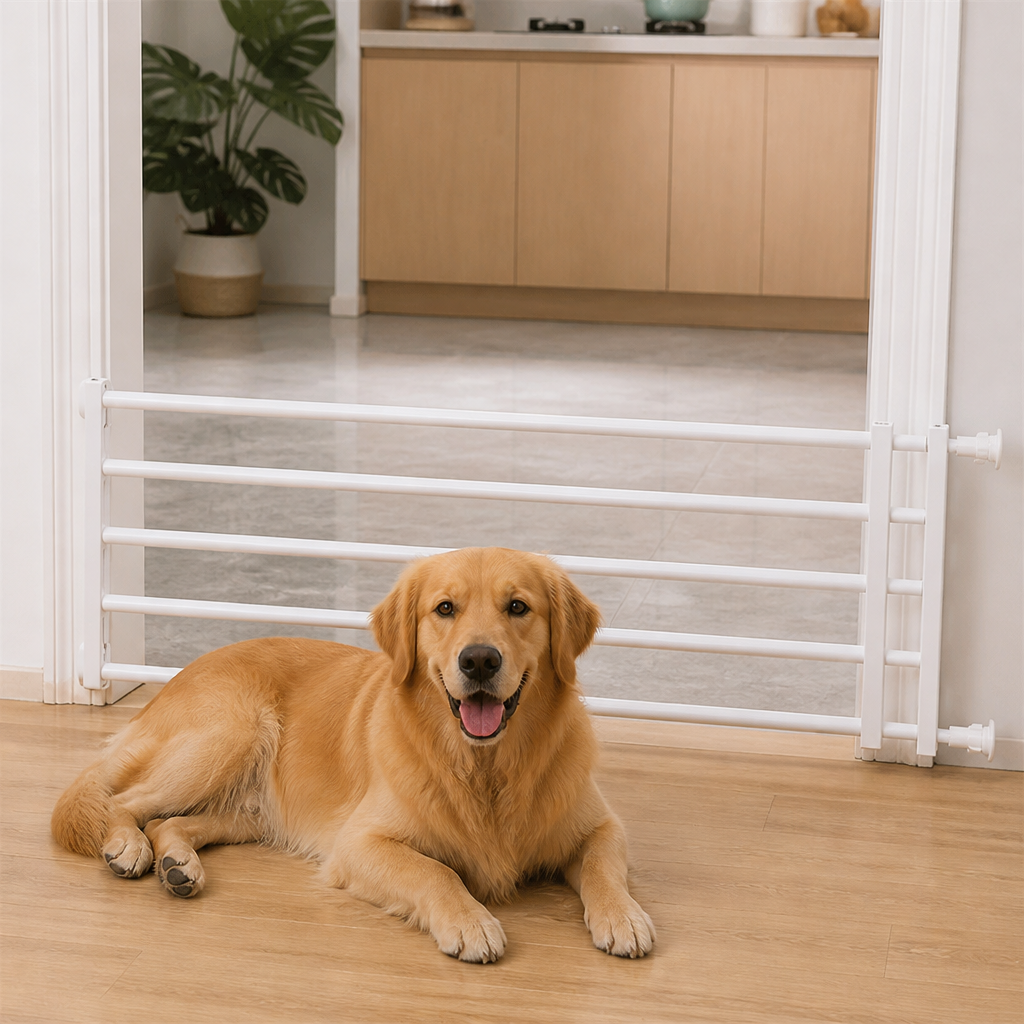 Barrera retráctil para perros sin taladrar (ancho ajustable)