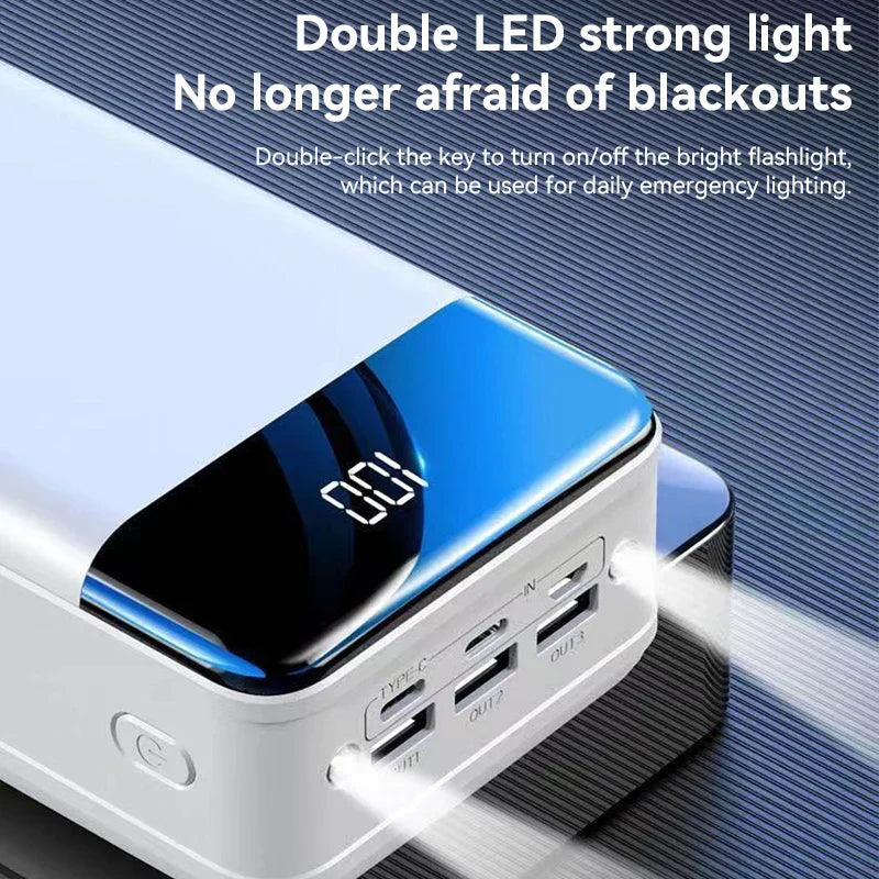 Batería externa de 50.000 mAh con carga rápida para móviles, tablets y portátiles