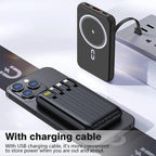 Batería externa de carga rápida 22,5 W, cargador inalámbrico portátil, power bank mini recargable para smartphones