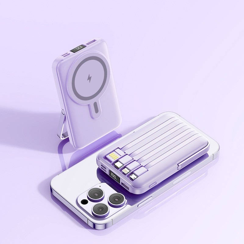 Batería externa de carga rápida 22,5 W, cargador inalámbrico portátil, power bank mini recargable para smartphones