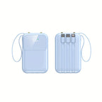 Batería externa portátil de 10.000 mAh con carga rápida y cables integrados