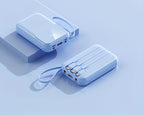 Batería externa portátil de 10.000 mAh con carga rápida y cables integrados