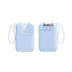 Batería externa portátil de 10.000 mAh con cables integrados