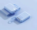 Batería externa portátil de 10.000 mAh con cables integrados