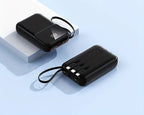 Batería externa portátil de 10.000 mAh con cables integrados