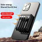 Batería externa solar 4 en 1 con cables integrados