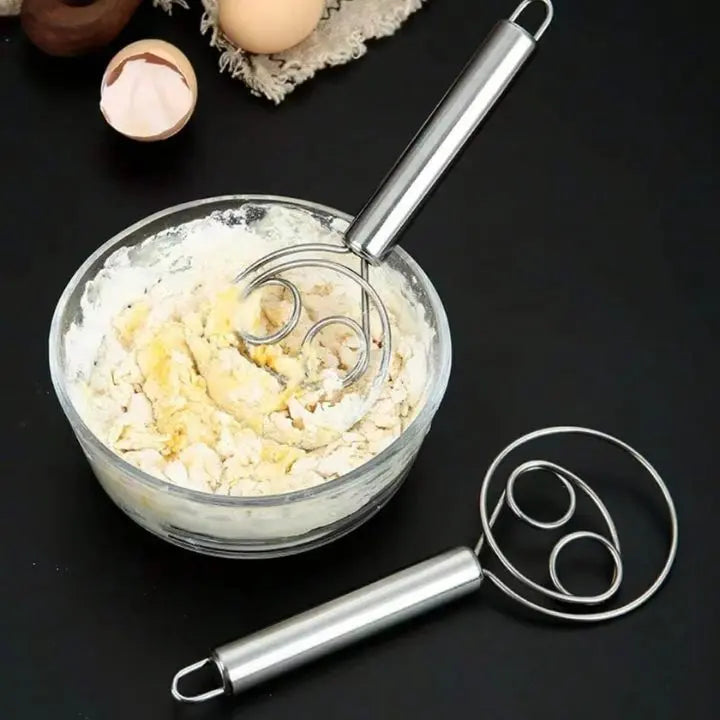 Batidor de masa en acero inoxidable para repostería fácil y limpia