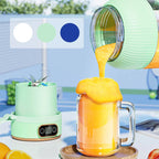 Batidora portátil multifunción con doble tapa y carga USB para smoothies y almacenamiento