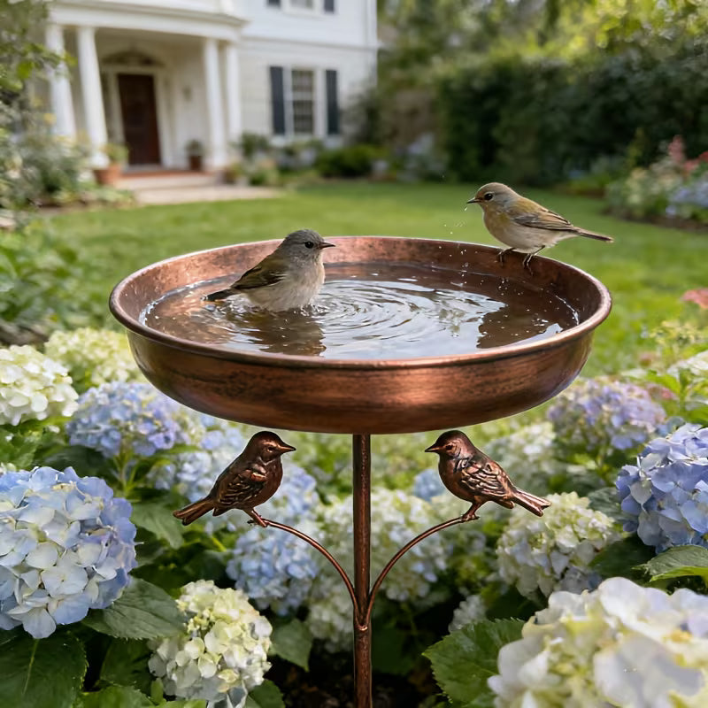 Bebedero elegante para pájaros de jardín con soporte ajustable