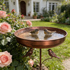 Bebedero elegante para pájaros de jardín con soporte ajustable