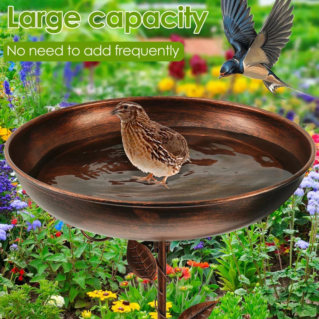 Bebedero elegante para pájaros de jardín con soporte ajustable