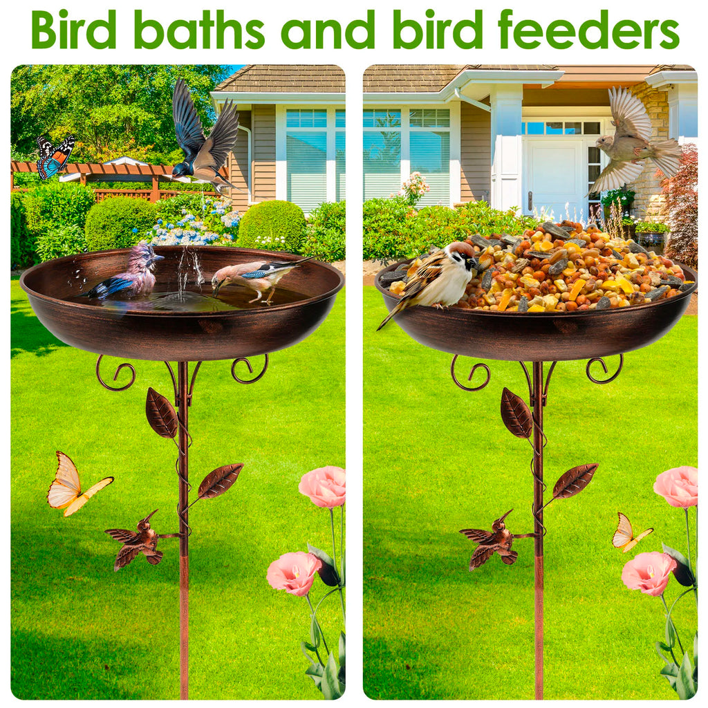 Bebedero elegante para pájaros de jardín con soporte ajustable