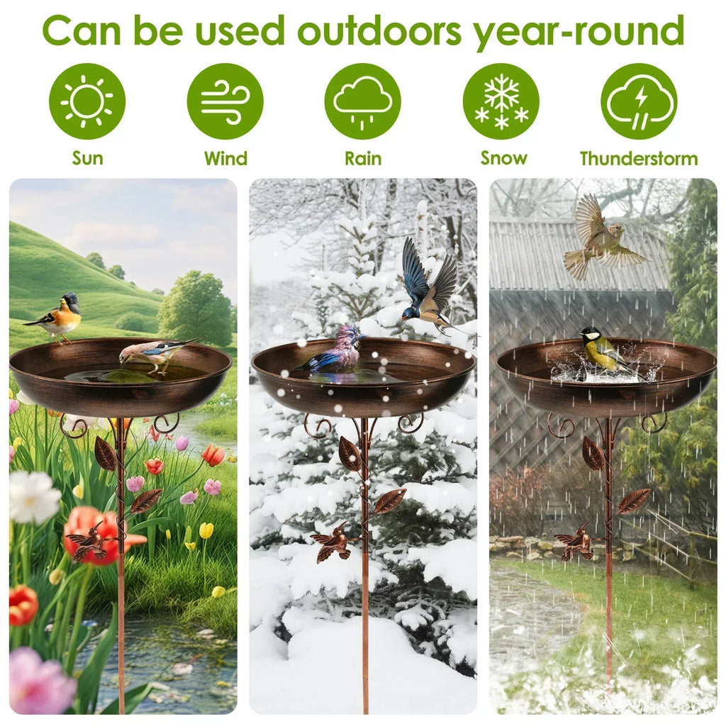 Bebedero elegante para pájaros de jardín con soporte ajustable