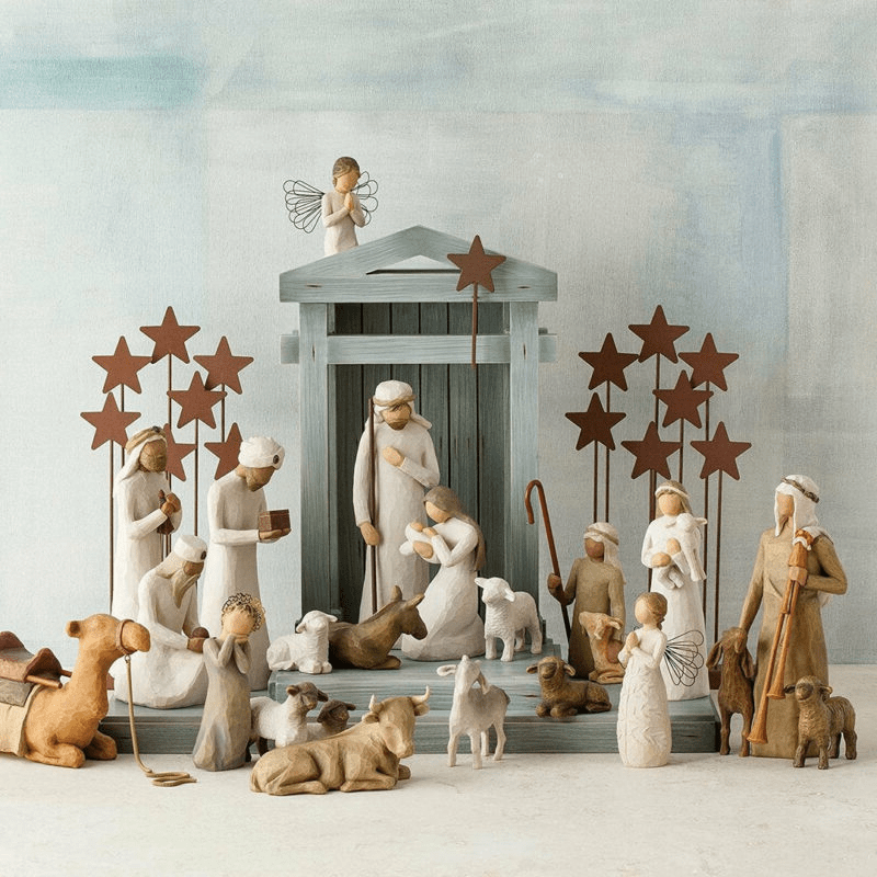 Belén navideño artesanal de 20 piezas