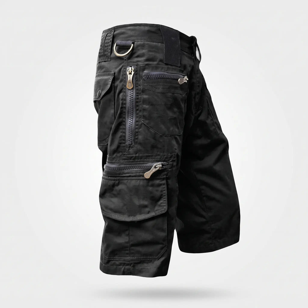 Bermudas cargo para hombre con bolsillos con cremallera