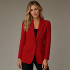Blazer de mujer, de un botón con solapas y bolsillos de solapa, chaqueta elegante de corte relajado, 6 colores, tallas S