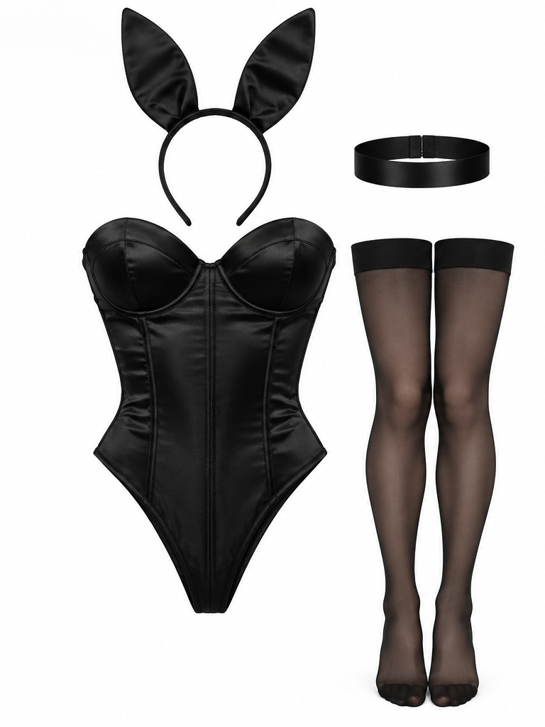 Body de conejita con diadema de orejas a juego