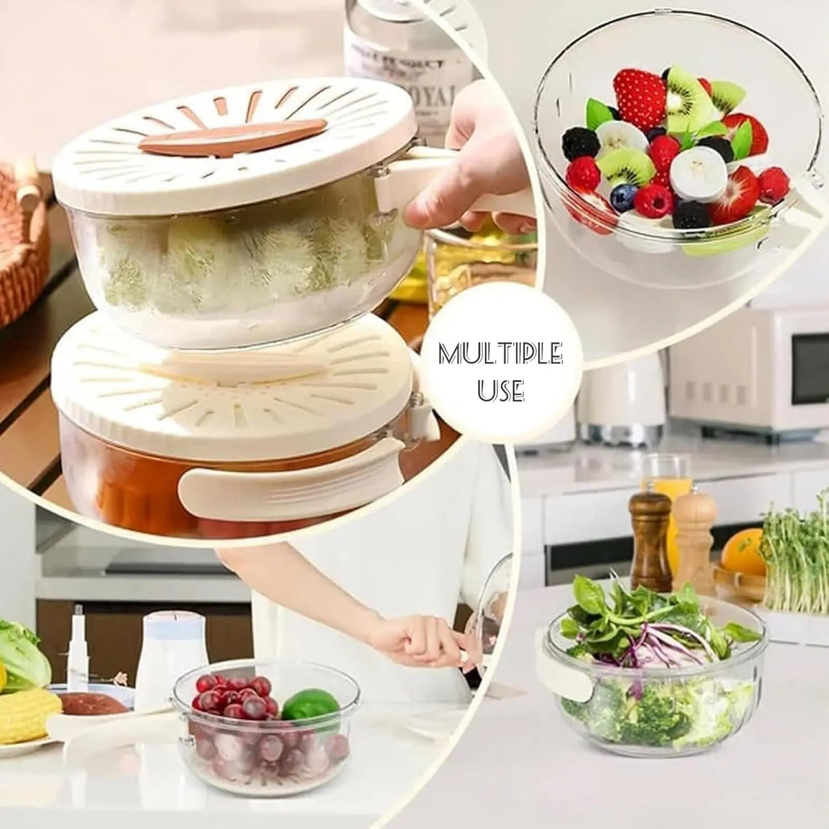 Bol multifunción con escurridor para lavar frutas y verduras