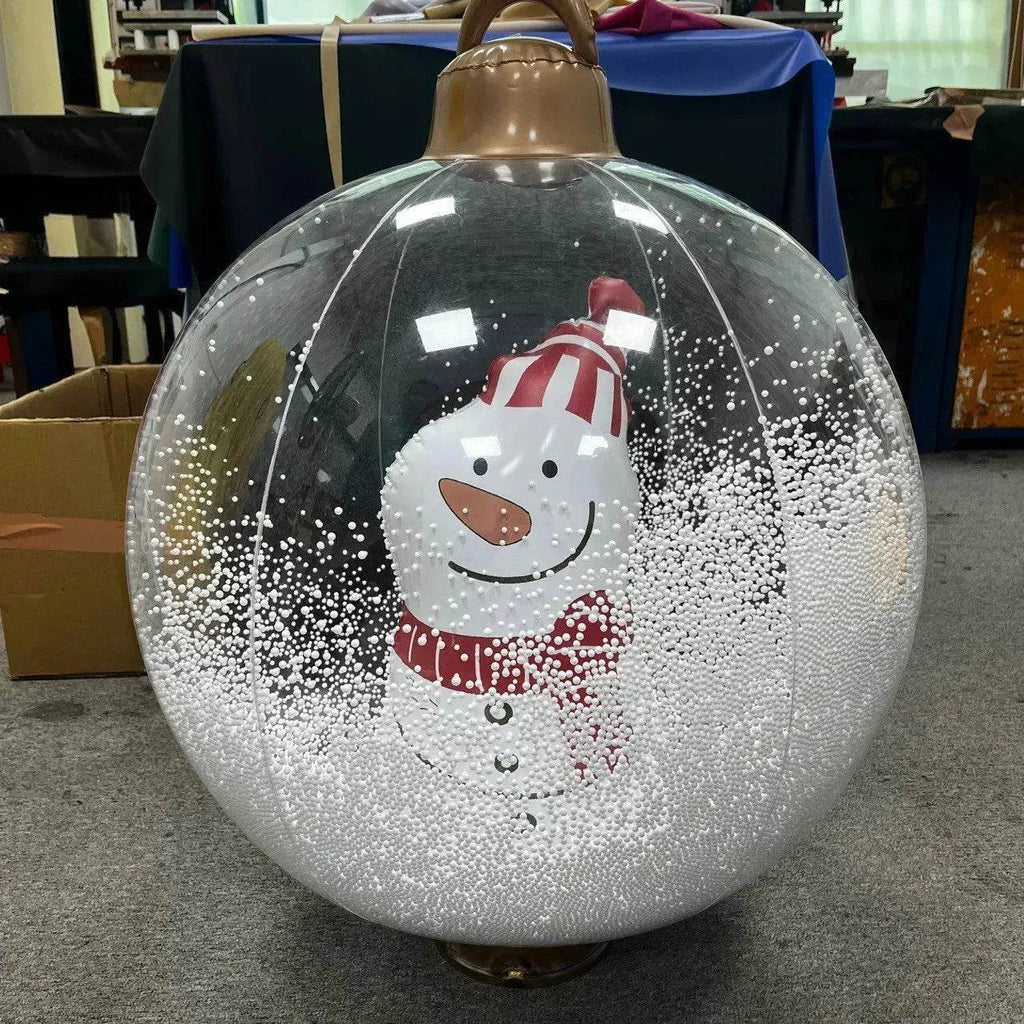 Bola navideña hinchable colgante con diseño de Papá Noel, muñeco de nieve o árbol