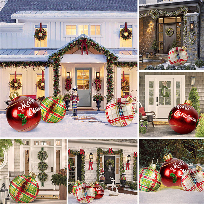 Bola navideña hinchable de exterior 60 cm – Decoración de Navidad resistente a la intemperie en PVC
